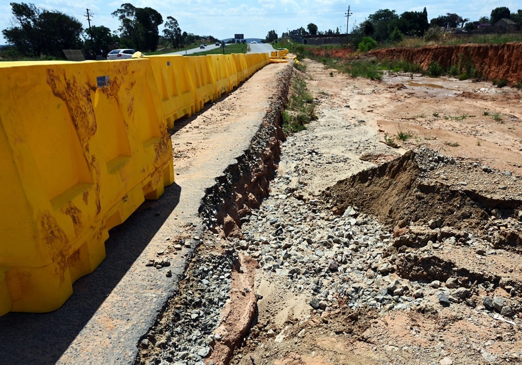 Rainwater deepens the excavated section of the river