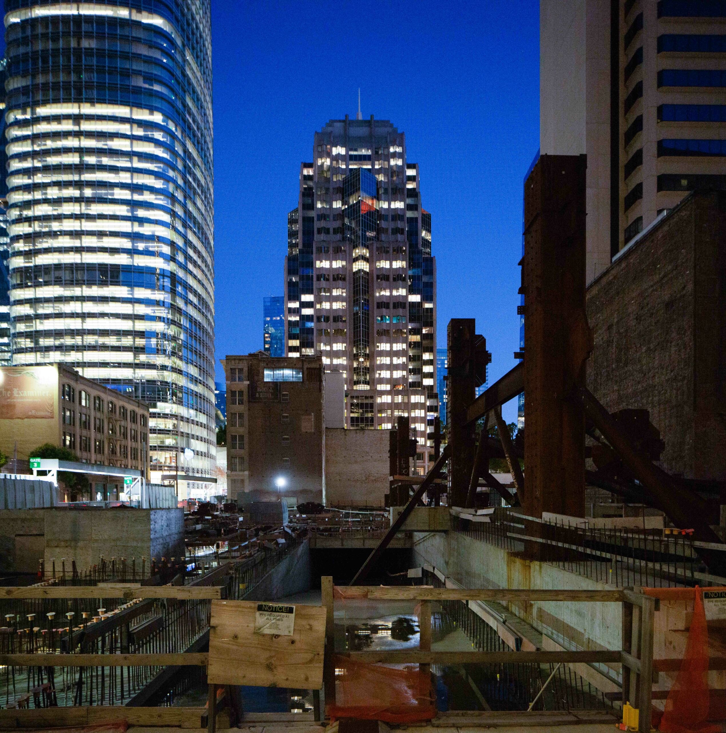 Oceanwide Center construction site view of garage ramp, image by Andrew Campbell Nelson