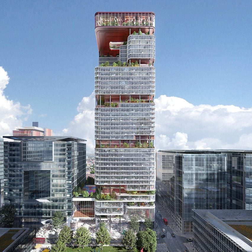 Depiction of the renovation of the HSBC tower