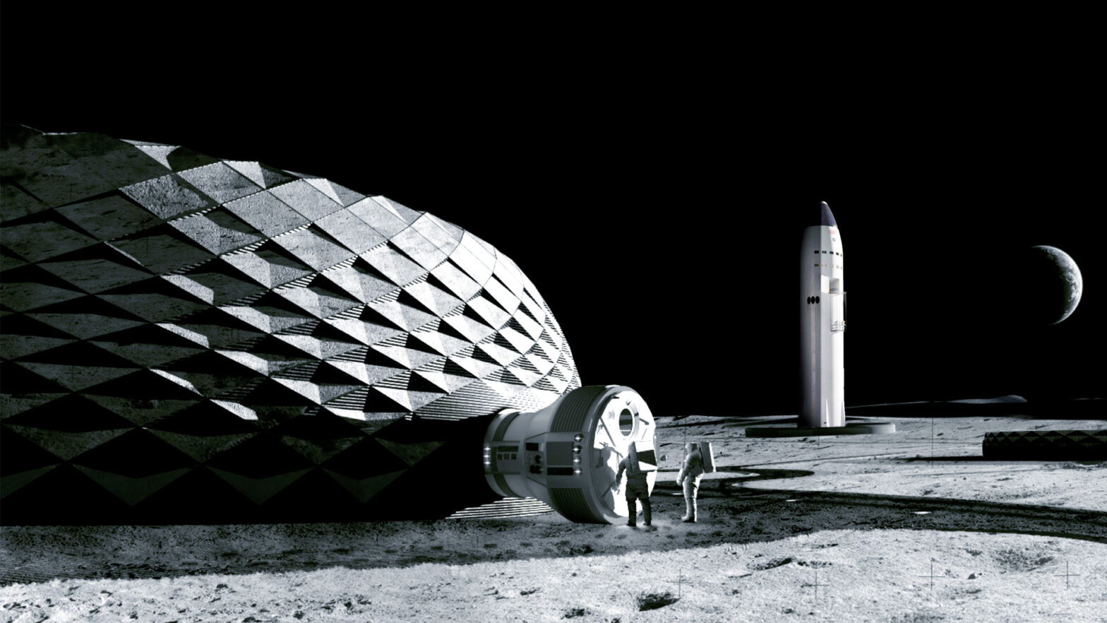 Stunning NASA-backed space homes “printed” by giant robots for humans to live on the brutal lunar surface