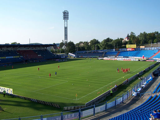 Bazaly Stadium, the former home stadium of FC Baník Ostrava. The stadium will undergo a transformation with the Nové Bazaly competition. Image: Wikimedia Commons