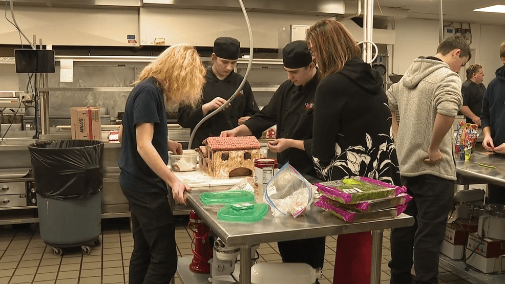 Springfield Clark – Career Technology Center students compete in making gingerbread houses.