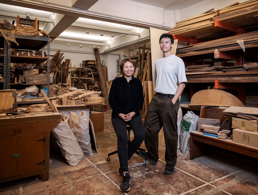 Yung Wing-yan and Arthur Li from Coutou Woodworking Studio. Photo: Jocelyn Tam