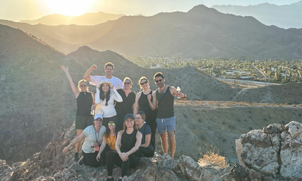 Designers hike in the Palm Springs desert