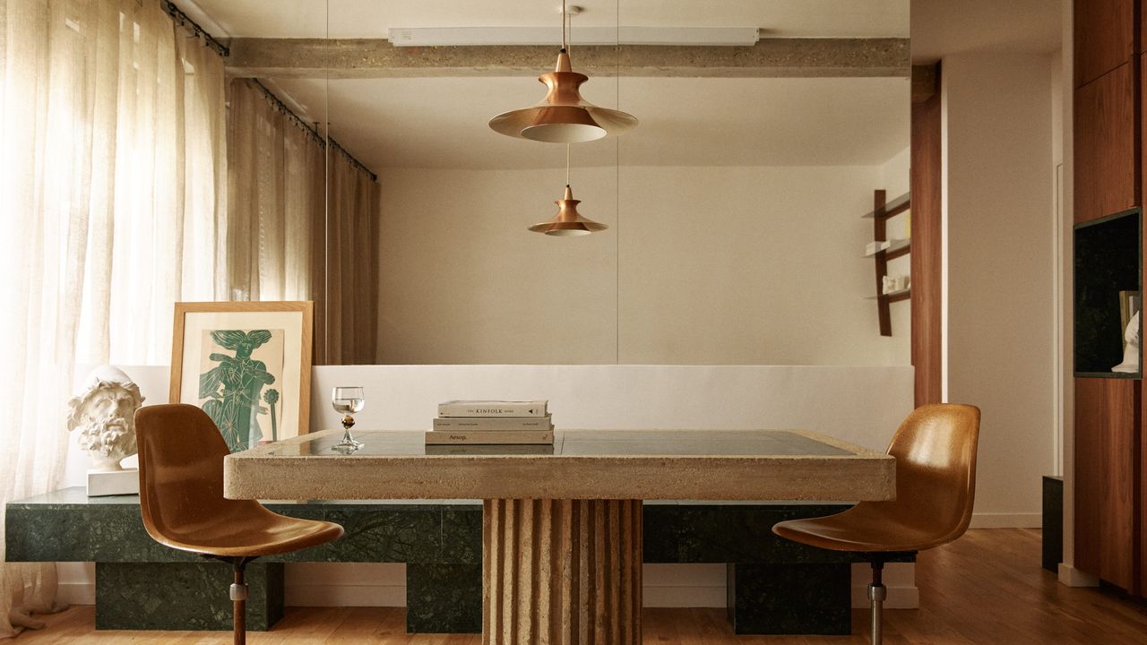 In this 538 square meter apartment, brutalism meets classic Paris architecture