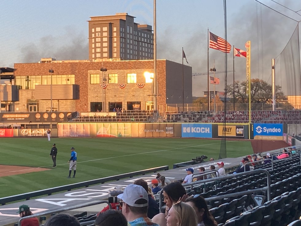 Rauch is at Equity Bank Baseballpark from a fire in the Orpheum Theater in ...