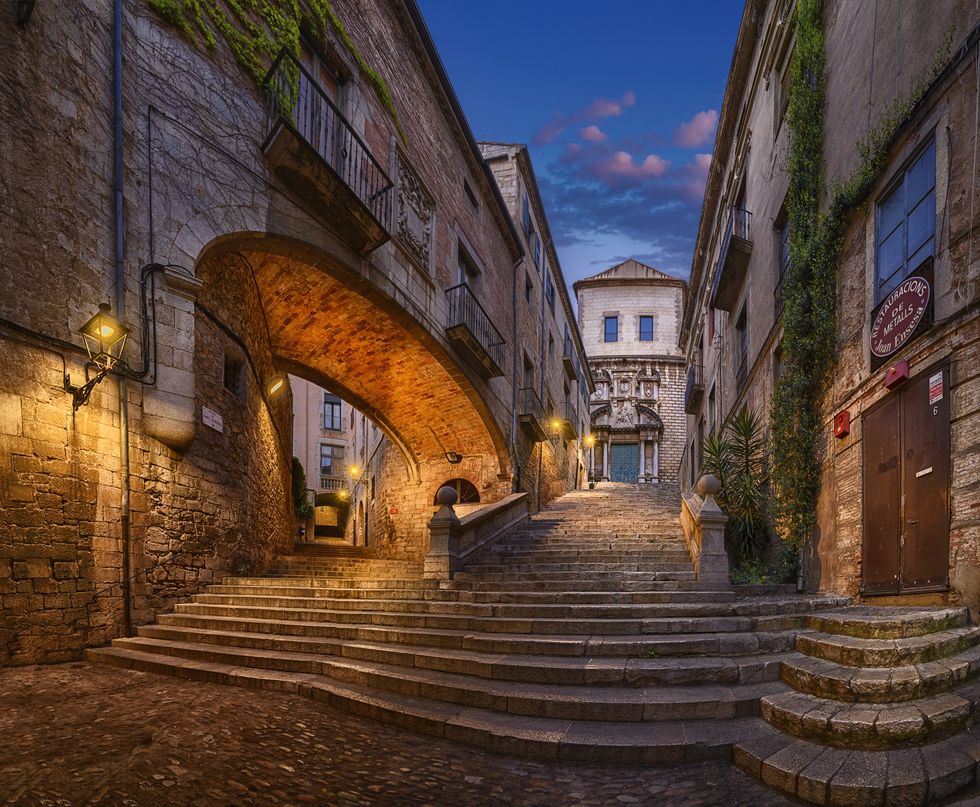 Stairs from San Martin, Girona, Catalonia, Spain