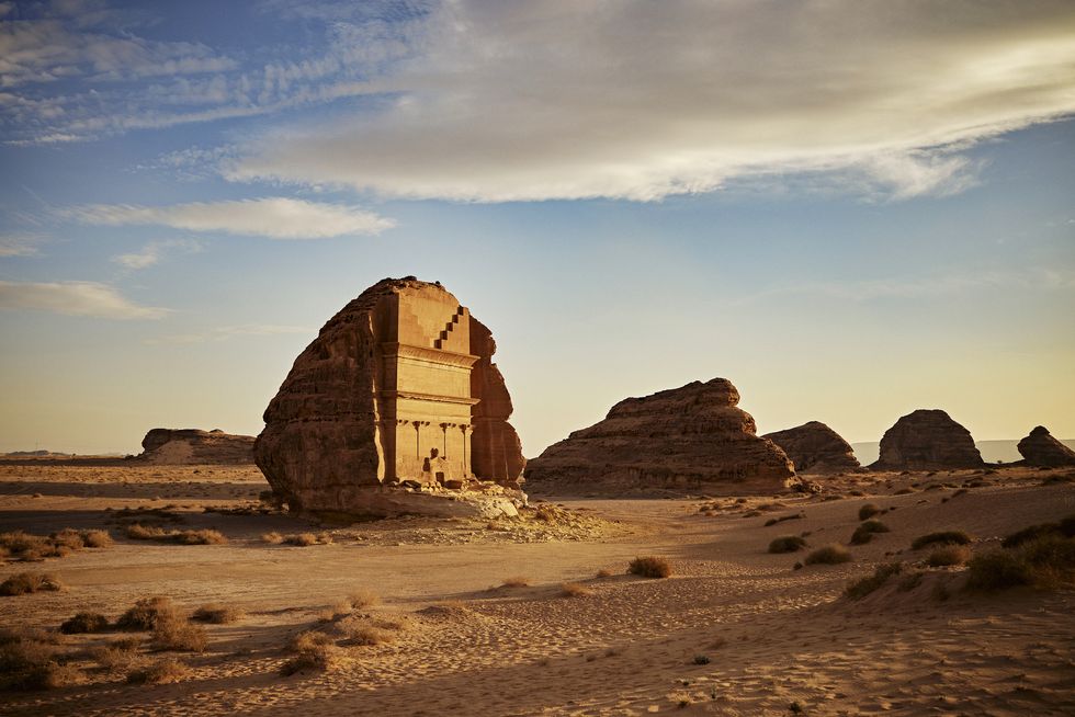 Tomb of Lihyan, son of Kuza, in Hegra in Saudi Arabia