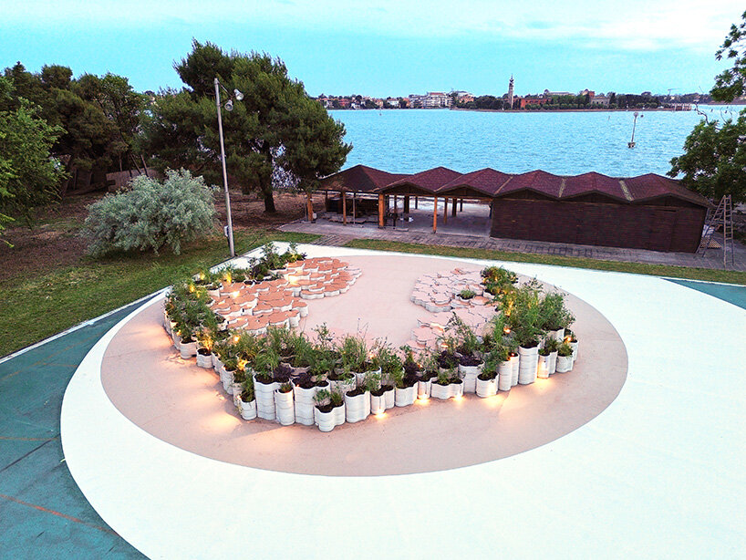 Mario Cucinella 3D prints Flower -shaped sustainable amphitheater in the San Servolo in Venice in Venice
