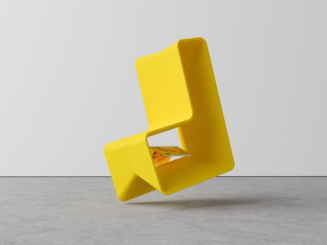 3D printed chair also works as a bookshelf and bookmark!