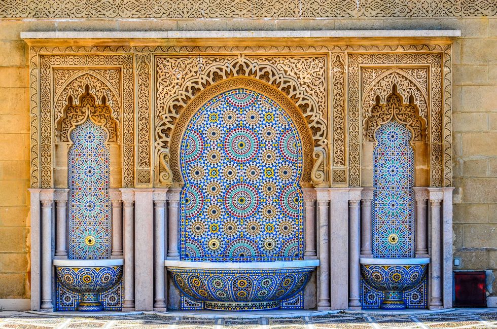 Cleaning fountain on the Moroccan mosque