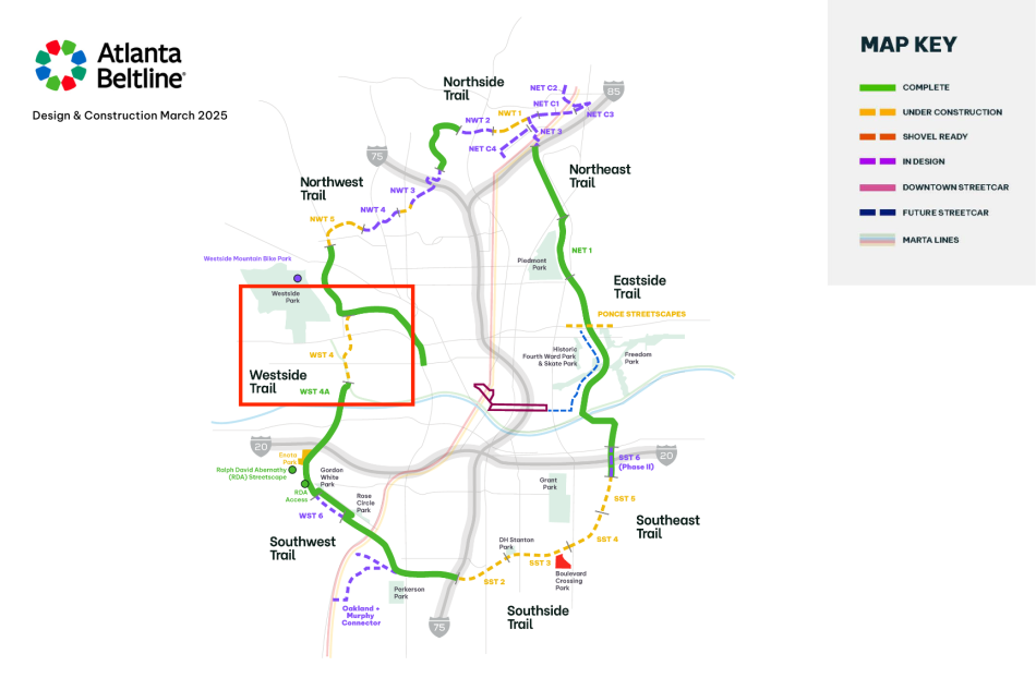 The longest Atlanta Beltline -Stretch (almost 7 miles) is so close to the end