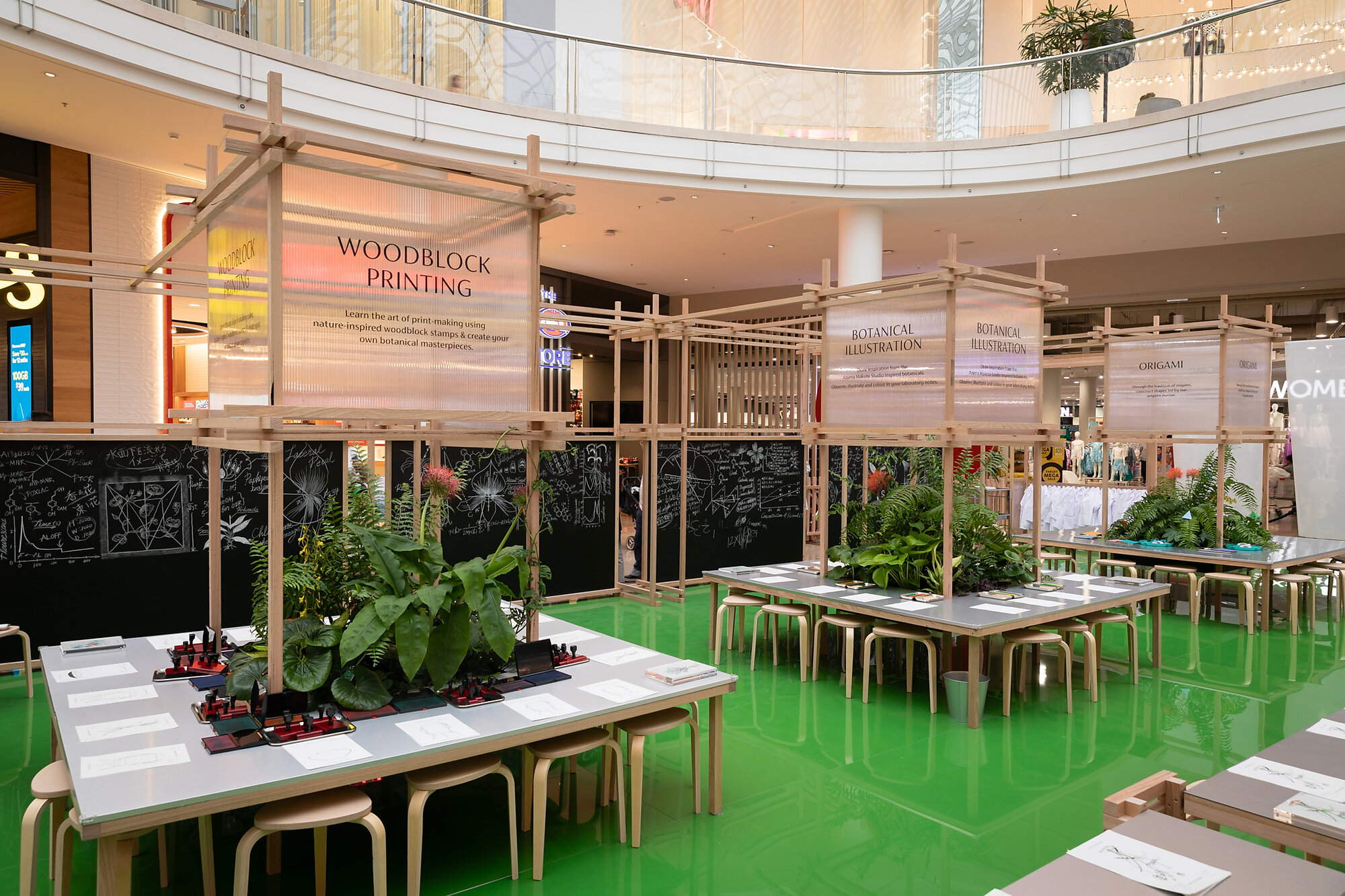 Botanical laboratory for children from Gloss Creative in cooperation with NGV Triennial Artist Azuma Makoto for Chadstone in cooperation with NGV.