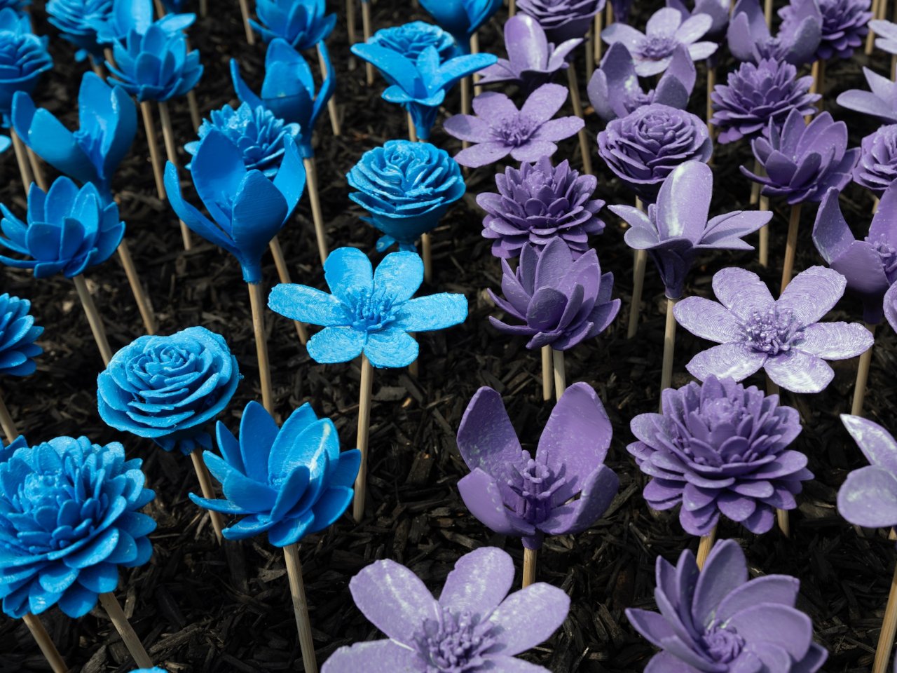Flower 3D printed flowers transform the preservation into a shining meadow