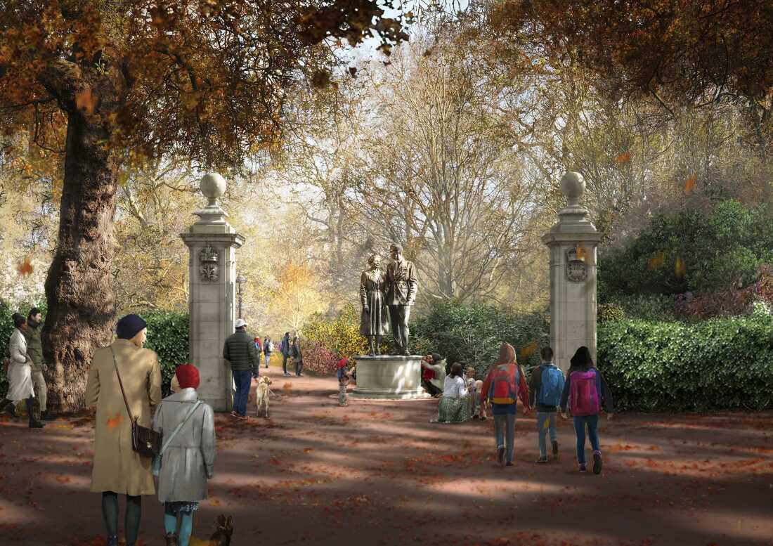 The Design Concept of Foster + Partners offers Figurative Sculptures of Queen and her husband Prince Philip