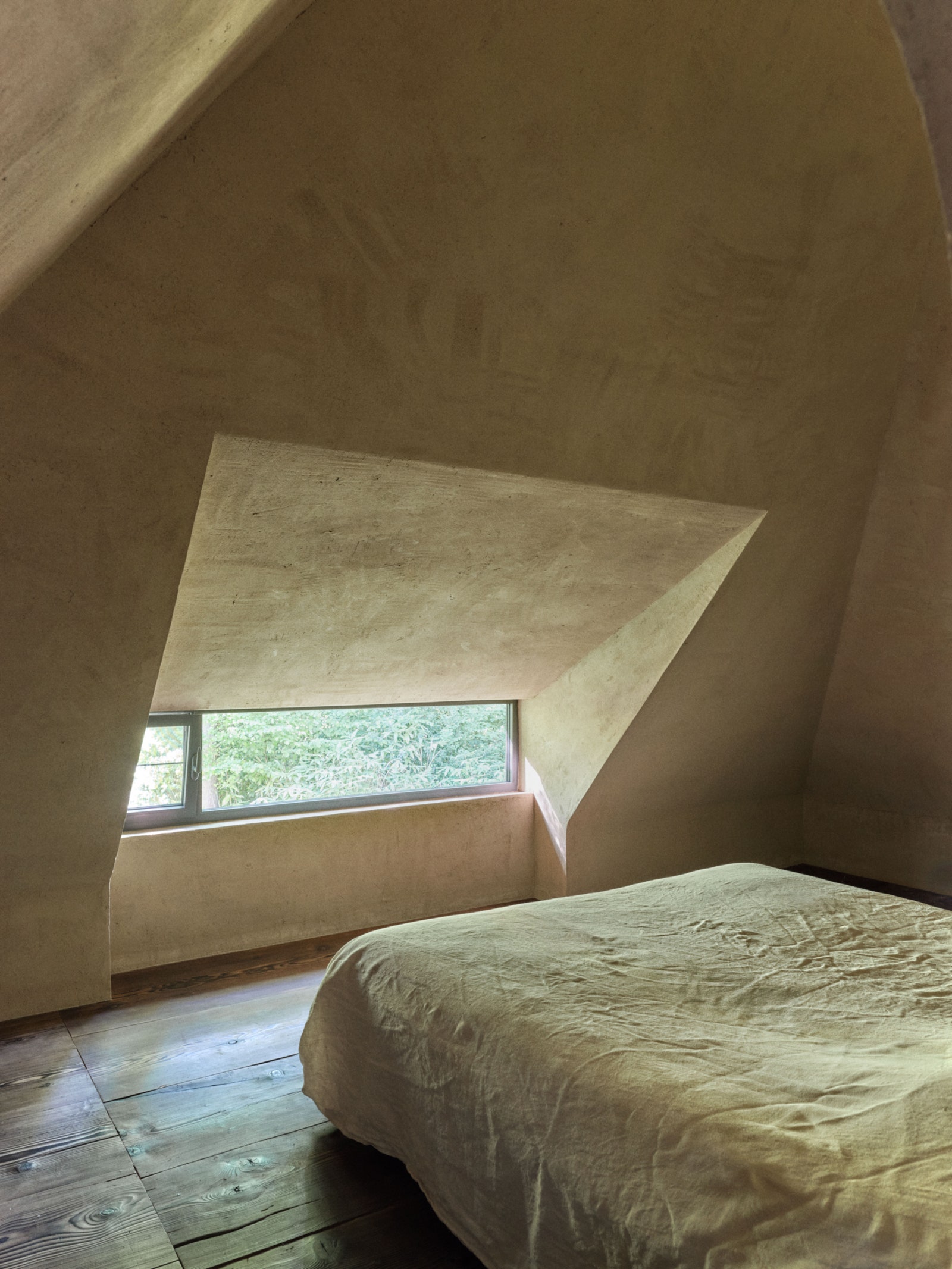 Image can contain architectural building house in the interior in the house of the Loft room bed furniture and the attic