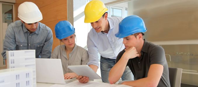 Students learn about construction