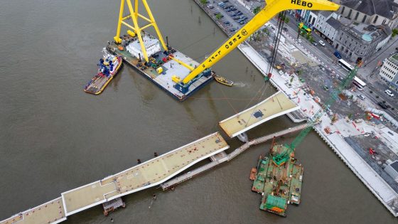 Overbworthy deck installed on the Waterford Sustainable Transport Bridge