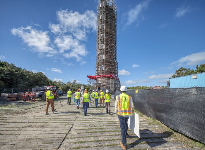 Stone & Lime Historic Restoration Services that were selected to monitor Cape Lookout Lighthouse Restoration