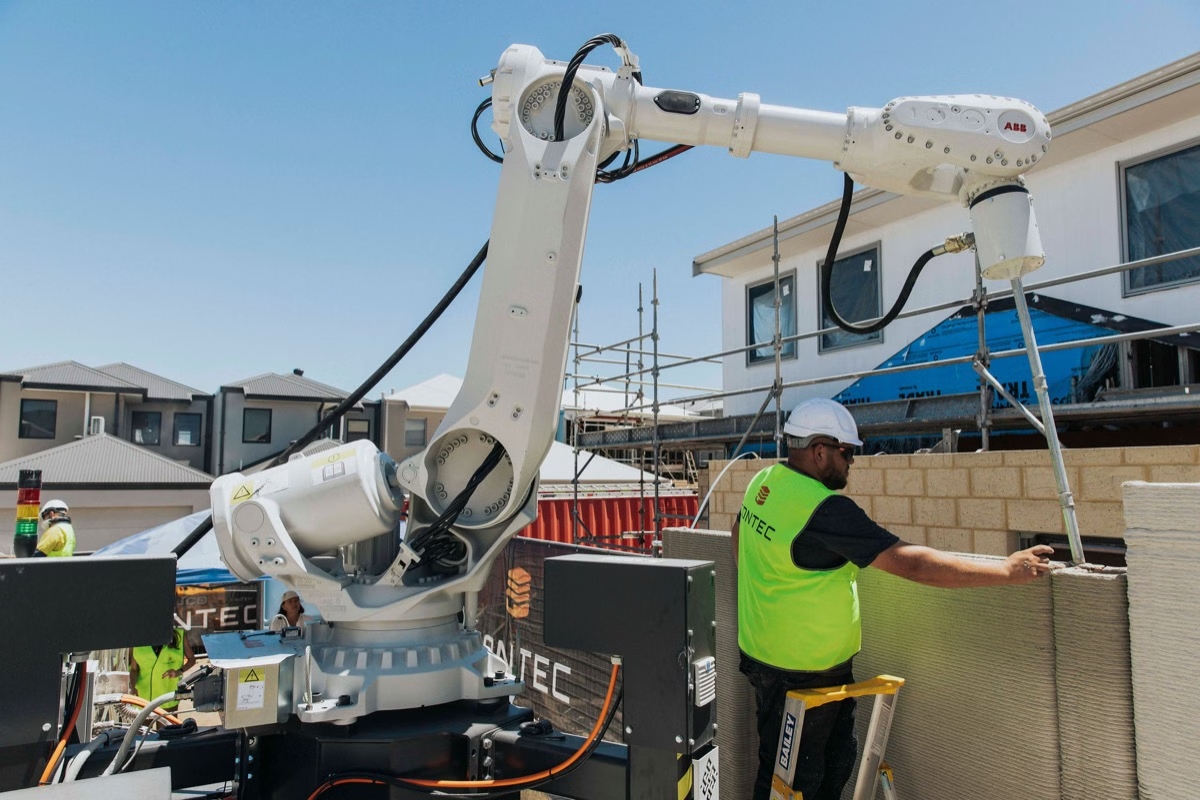 Australia's first two-story 3D printed concrete house, which was completed by Contec