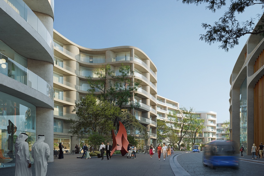 Khalid bin Sultan City Vae Walkable Sustainable city green flame urban oasis native plants