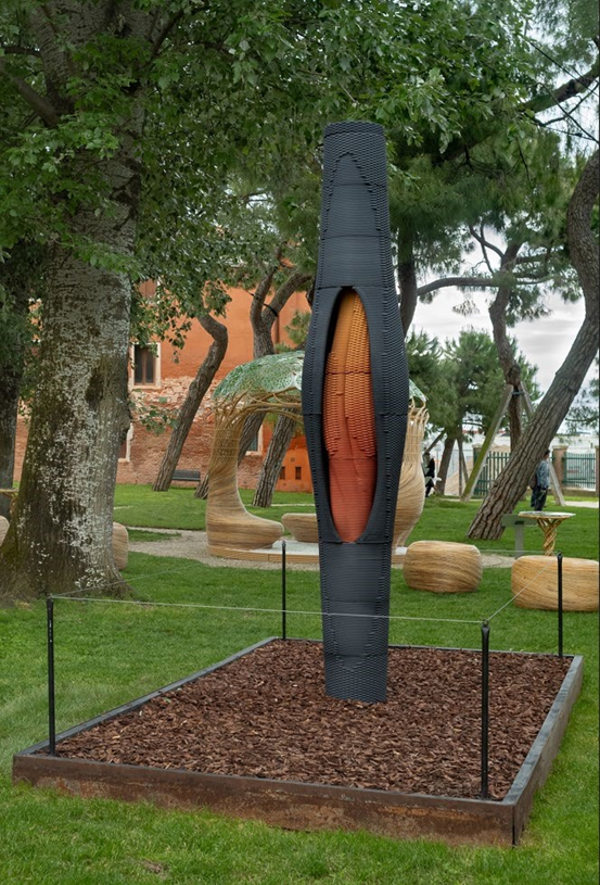 Lanxess pigments color 3D printed concrete sculpture in the venice architecture in the Biennale