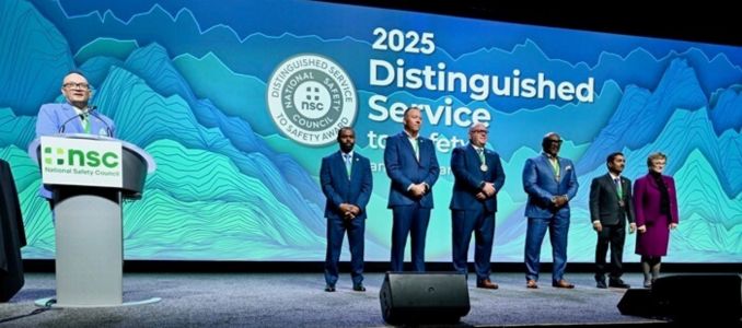 Distinguished Service to Safety Awards (from left) Kevin R. Cannon, Shaun Carvalho, Dr. Jay Harf, William