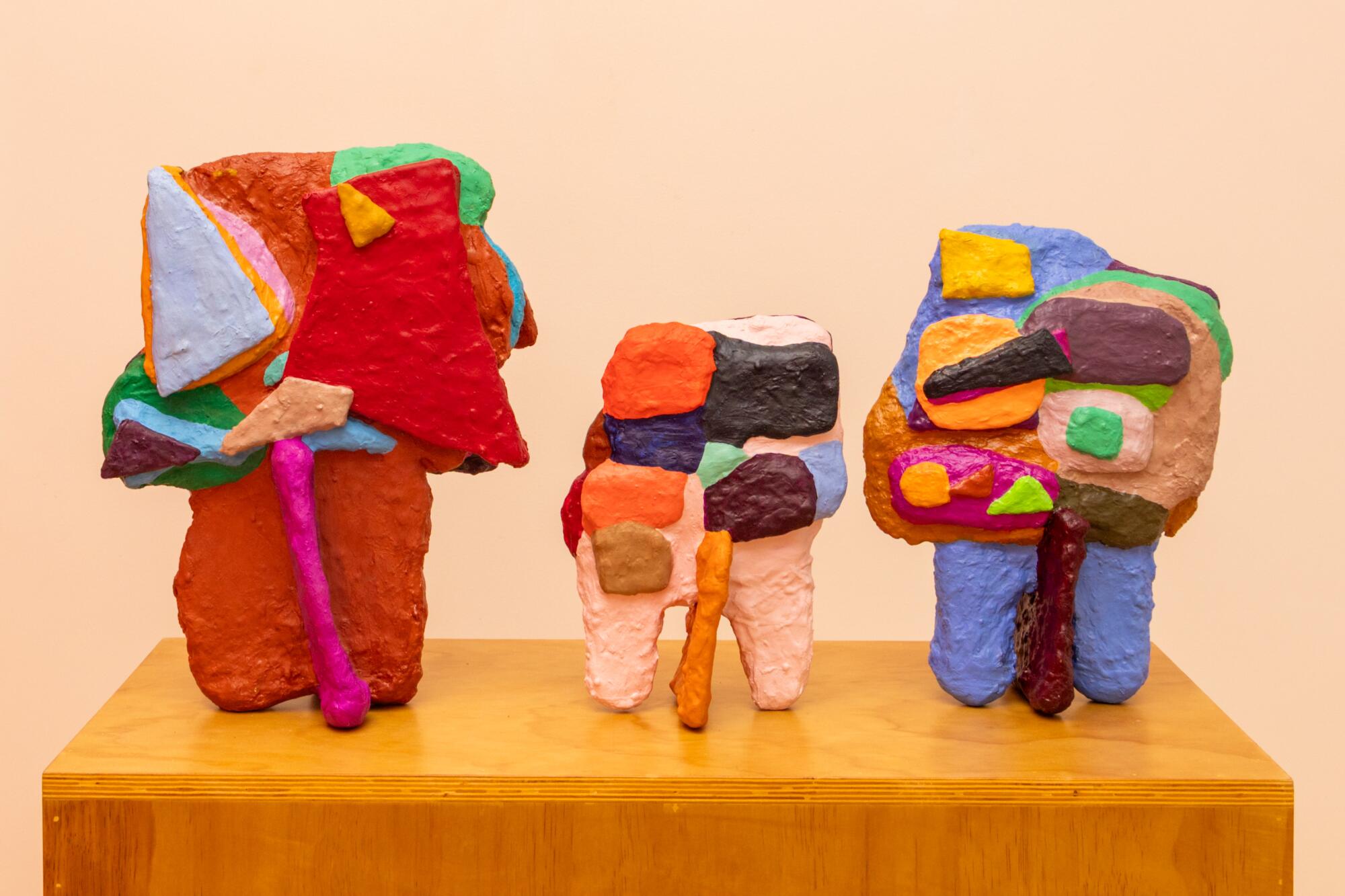 Mixed media artwork by Megan Reed is on display in Puleo's bedroom art gallery.