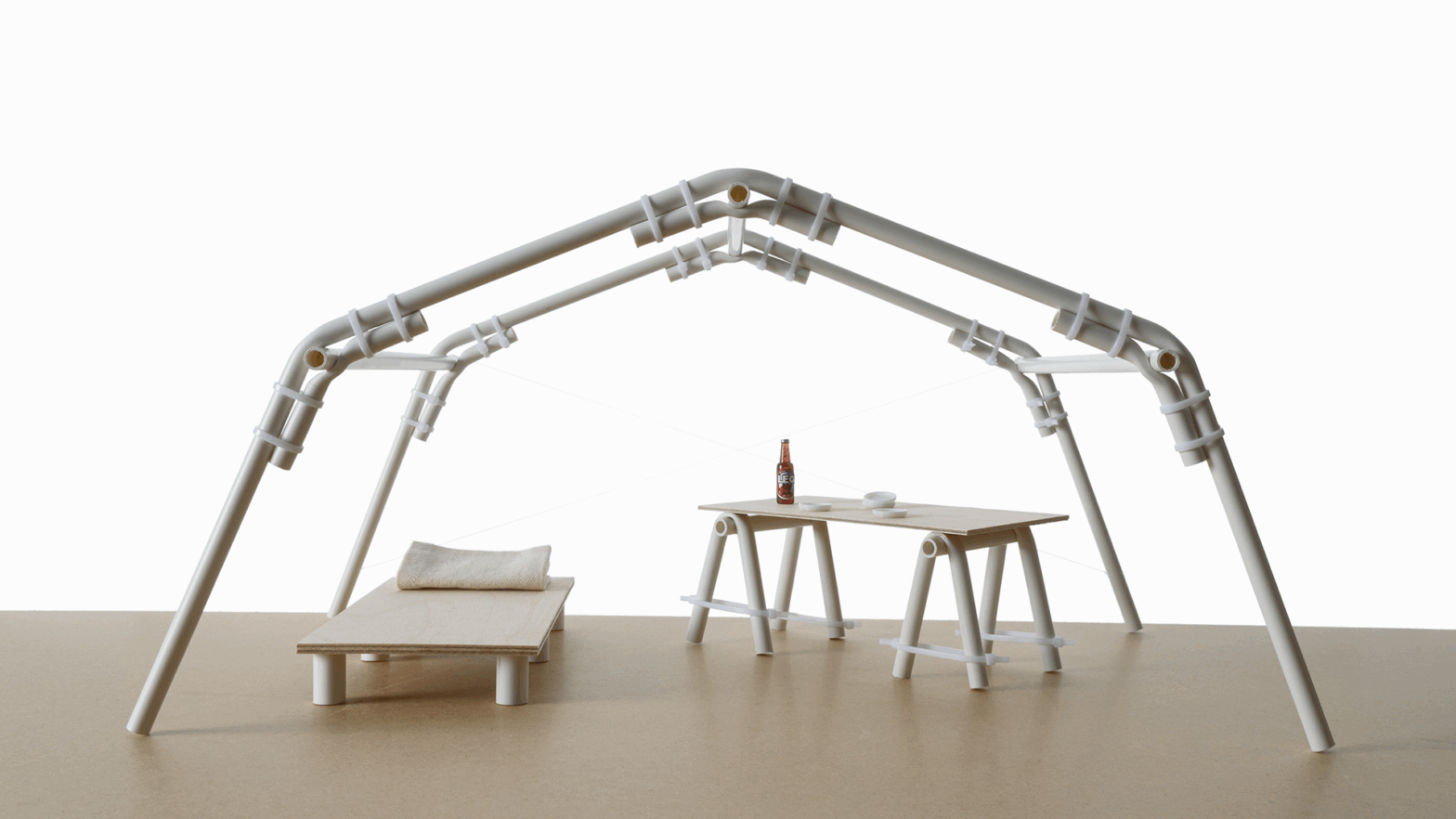 PVC pipe structure design, eliminating the need for additional hardware