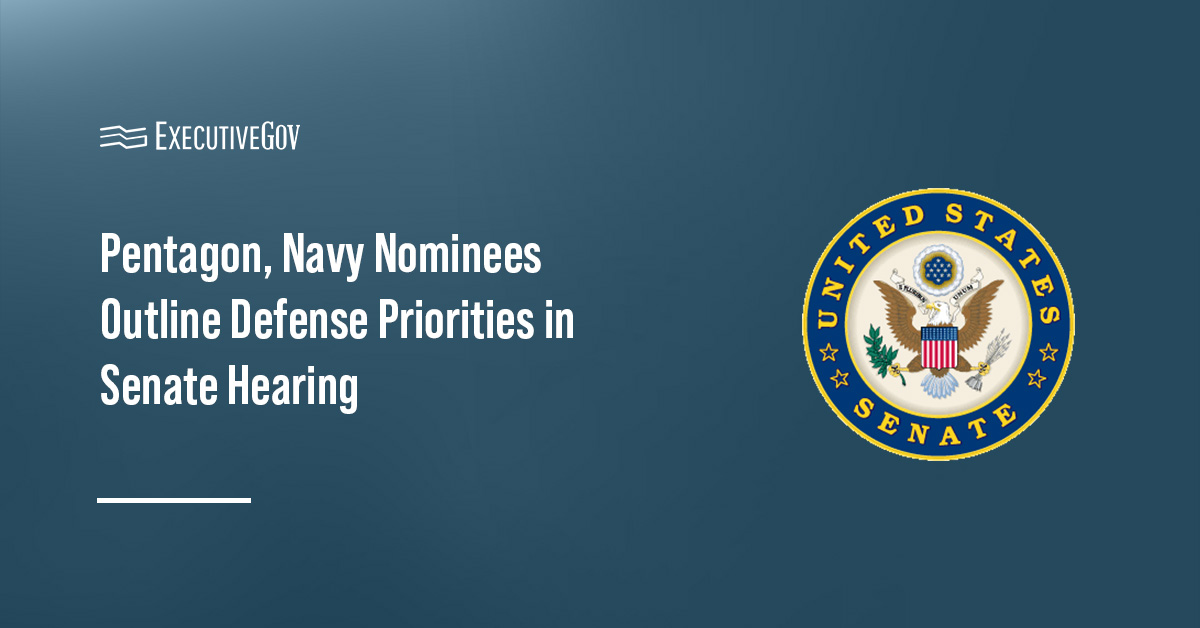 Seal of the Senate. The Senate is considering four people for key positions in the Pentagon and the Navy