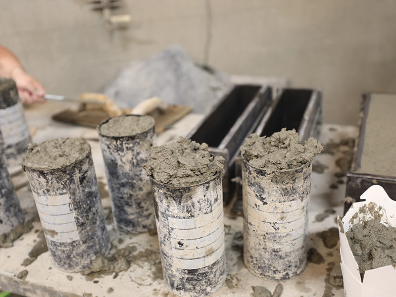 The canister of concrete mixes are shown by the students of Dr. Tyler Ley were tested for a research project.