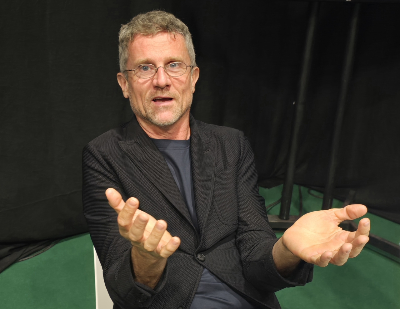Carlo Ratti Associati Director Carlo Ratti speaks to The Korea Herald on the sidelines of the Smart City Expo World Congress held at Fira Barcelona Gran Via in Barcelona on Tuesday. (Jie Ye-eun/The Korea Herald)