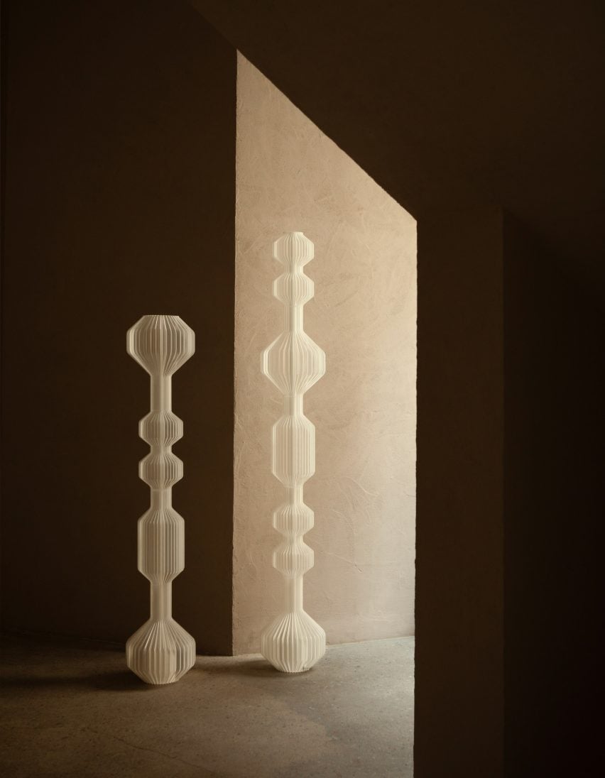 The Buoy Lamps by Lukas Zito are a series of fluted totems